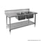 FED Double Right Sink Bench with Pot Undershelf - DSB6-1800R/A