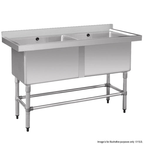 FED Stainless Steel Double Deep Pot Sink - 1410-6-DSB