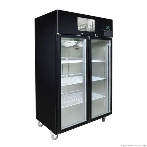 Thermaster Double Door Upright Display Fridge (Black) - SUCG1000B