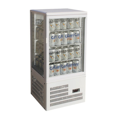 Thermaster Countertop Display Fridge White Four-Sided - TCBD78W