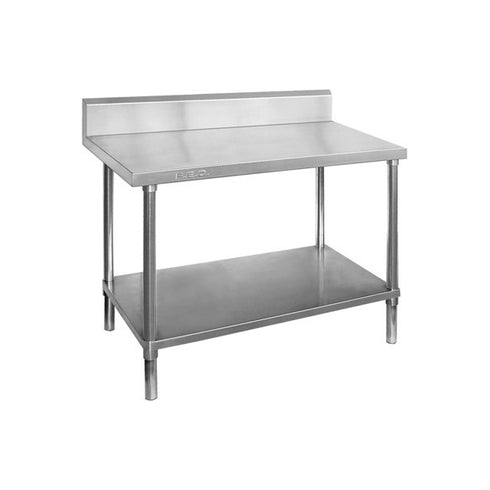 FED Full 304 Grade Stainless Steel Bench with Splashback - WBB6-1500/A