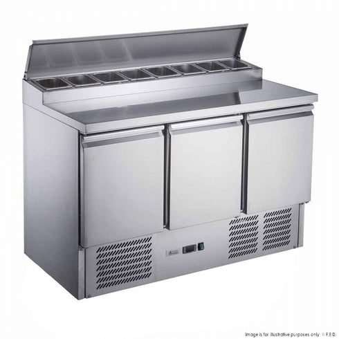 FED-X Three Door Salad Prep Fridge - XGNS1300D