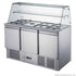 FED-X Three Door Salad Prep Fridge with Square Glass Top - XS903GC