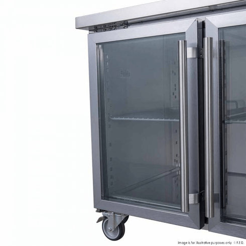 FED-X Four Glass Door Bench Fridge - XUB7C22G4V