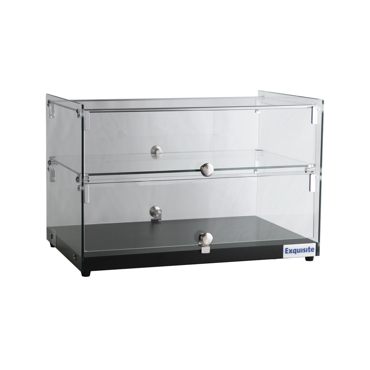 Exquisite Two Tiers Flat Glass Ambient Cake Display CD50-B