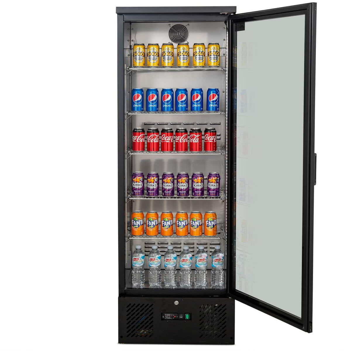 AG 300L Upright Glass Door Display / Backbar Fridge - Black - B300G