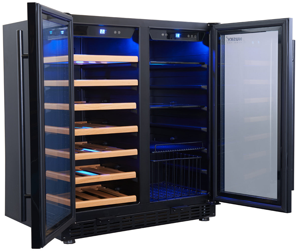 Husky Dual Door Wine and Drink Chiller Black HUSWC66BBKZY